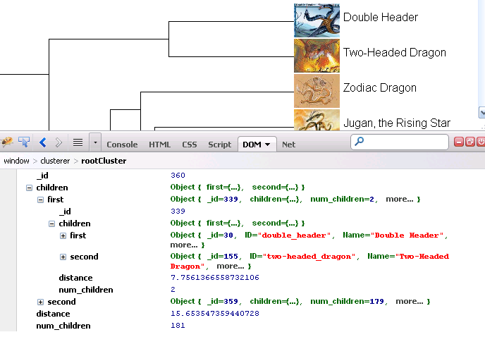 the result of the js clustering the result of the js clustering